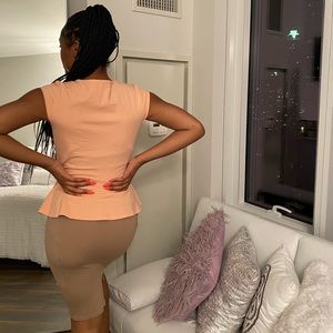Peach Peplum Top